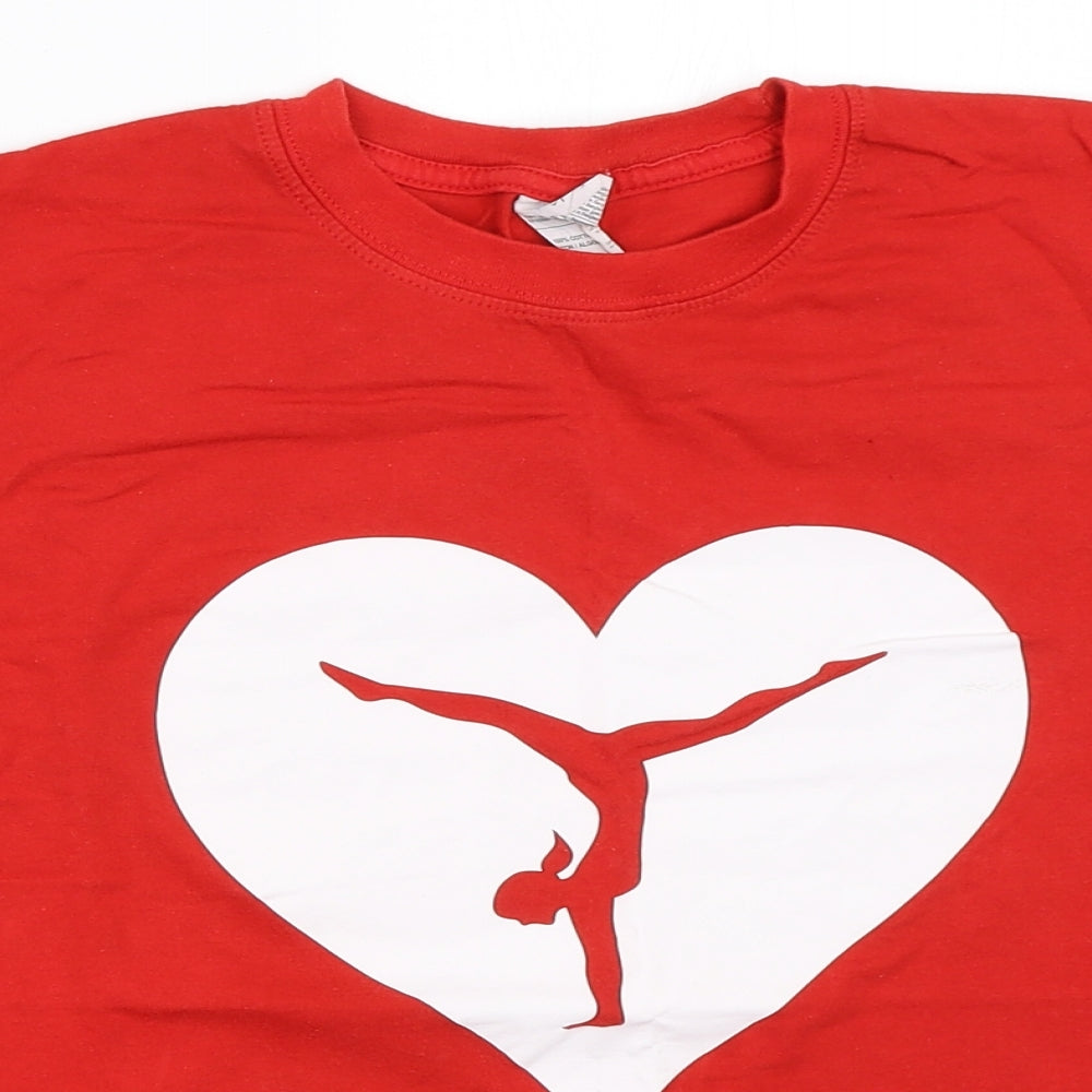 Gildan Girls Red   Basic T-Shirt Size XL