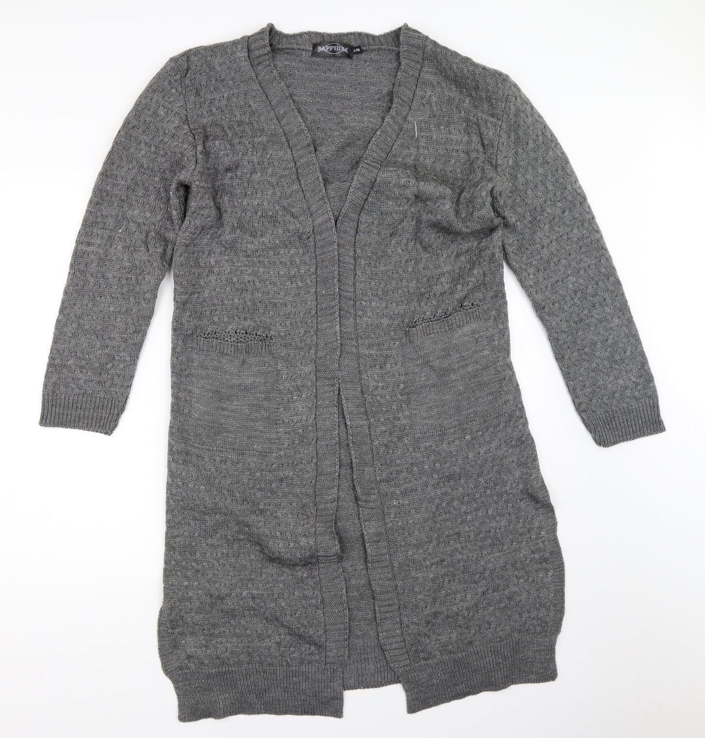 Sapphire Womens Grey   Cardigan Jumper Size L