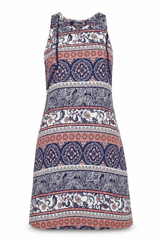 Atmosphere Womens Blue Geometric  Tank Dress  Size 8