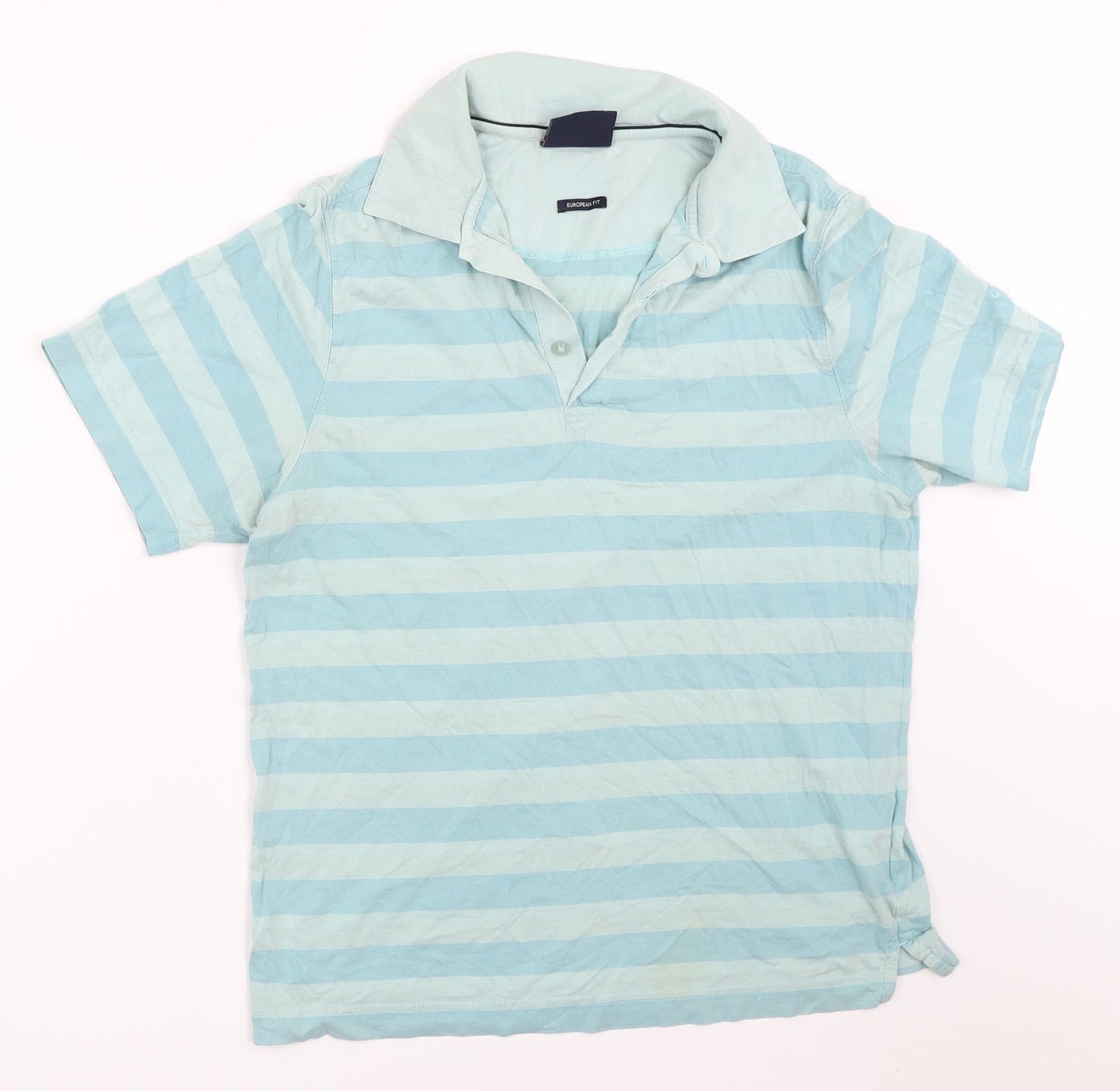 Cutter & Buck Mens Blue Striped   T-Shirt Size S