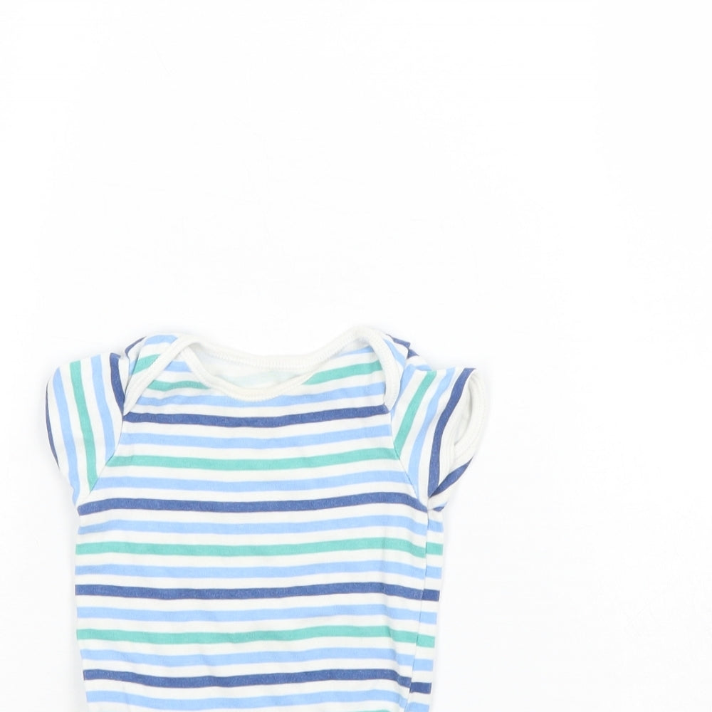 George Baby Multicoloured Striped  Babygrow One-Piece Size 6-9 Months