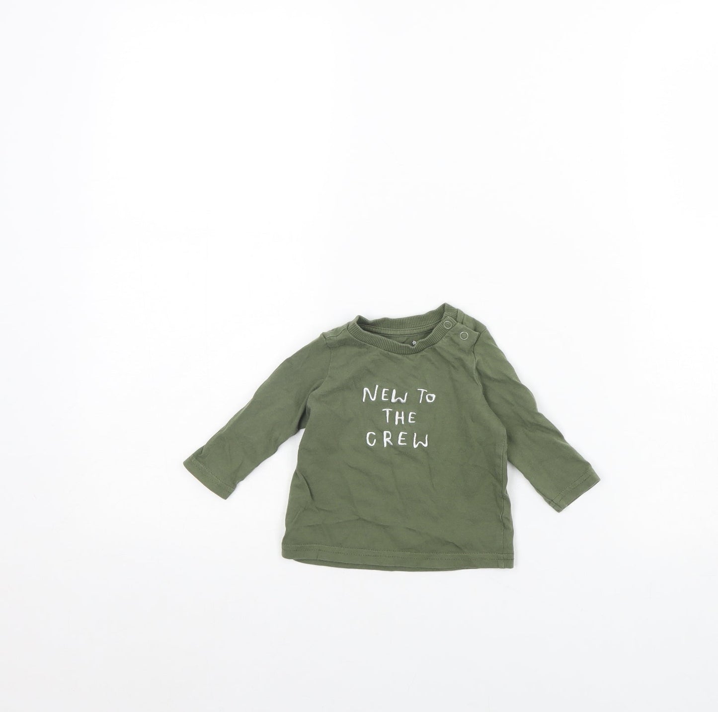 fred & flo Baby Green   Basic T-Shirt Size 0-3 Months  - new to the crew