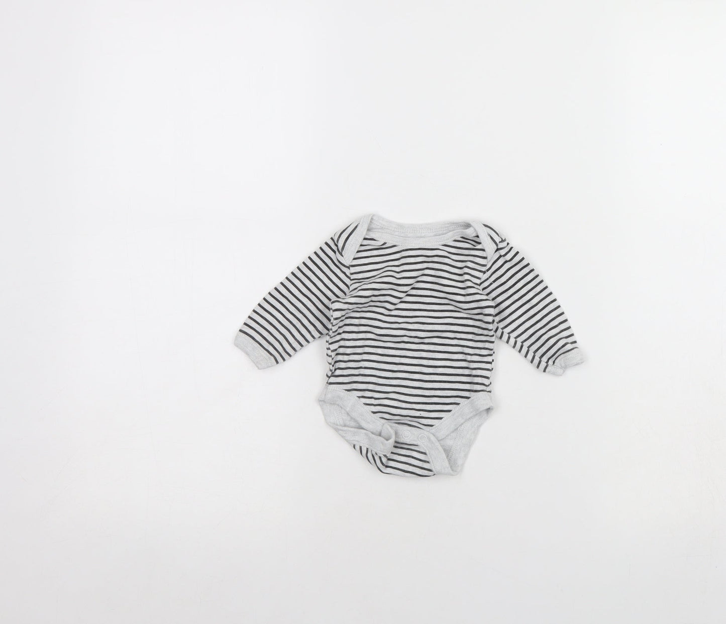 Primark Baby Grey Striped  Babygrow One-Piece Size 0-3 Months