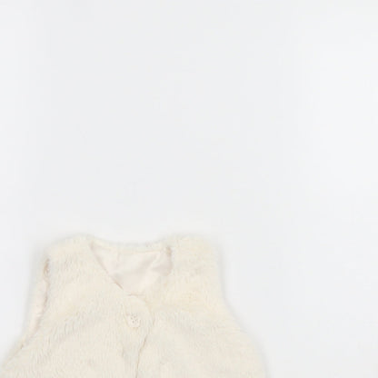 Close-up detail of George girls’ ivory jacket, size 12, months