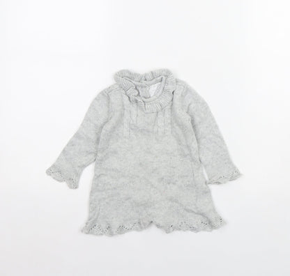Additional front view of F&F girls’ grey jumper dress, size 6-9, months