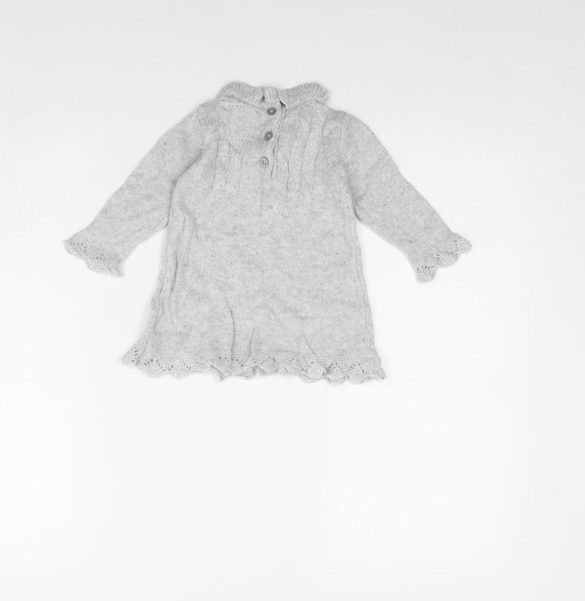 Back view of F&F girls’ grey jumper dress, size 6-9, months