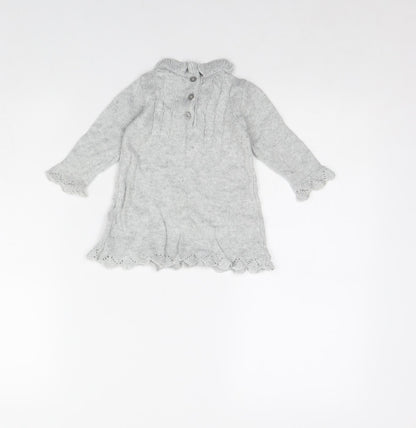 Back view of F&F girls’ grey jumper dress, size 6-9, months