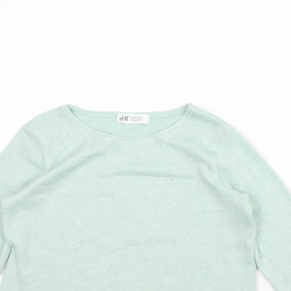 H&M Girls Green   Pullover Jumper Size 8 Years