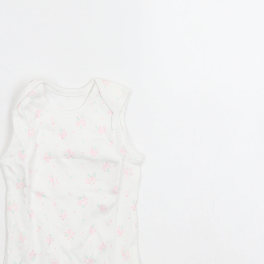 TU Baby White Floral  Babygrow One-Piece Size 3-6 Months
