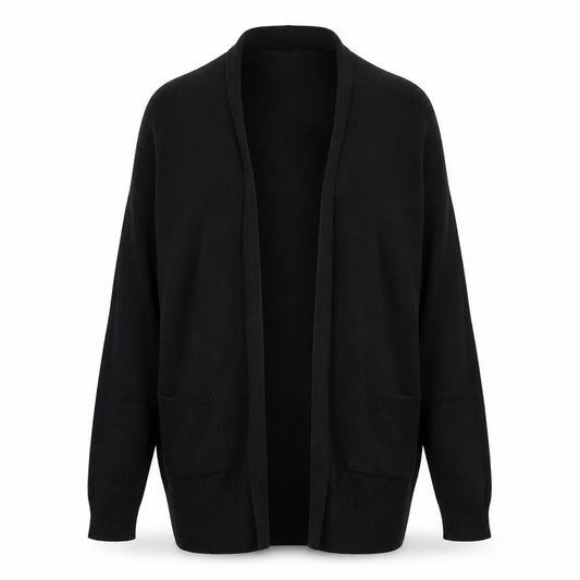 Front view of Atmosphere women’s black cardigan jumper, size UK 8
