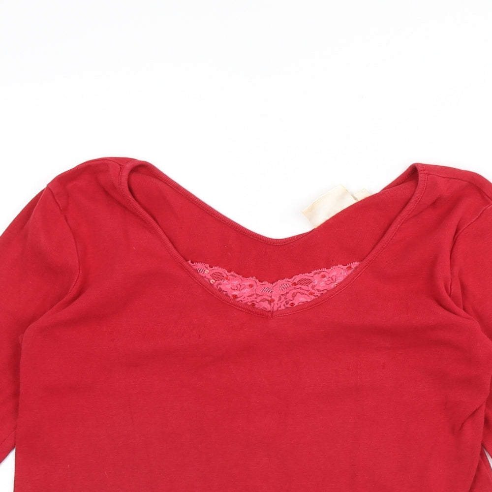 Adini Womens Red   Basic Blouse Size M