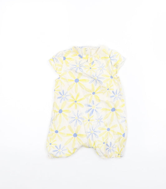 NEXT Baby White Floral  Babygrow One-Piece Size 9-12 Months