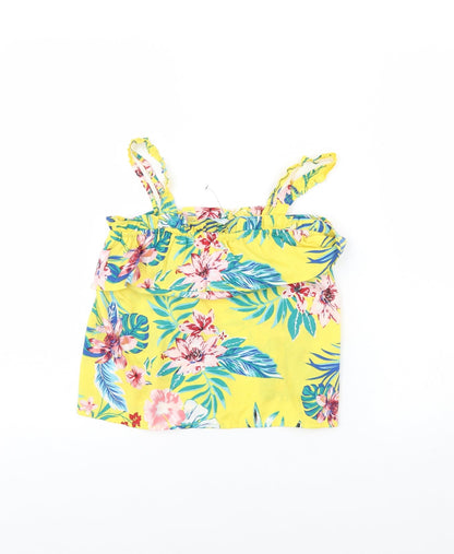 Additional front view of Primark girls’ yellow floral basic blouse, size 9, years