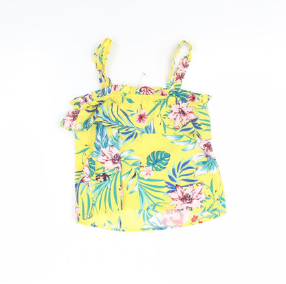Back view of Primark girls’ yellow floral basic blouse, size 9, years