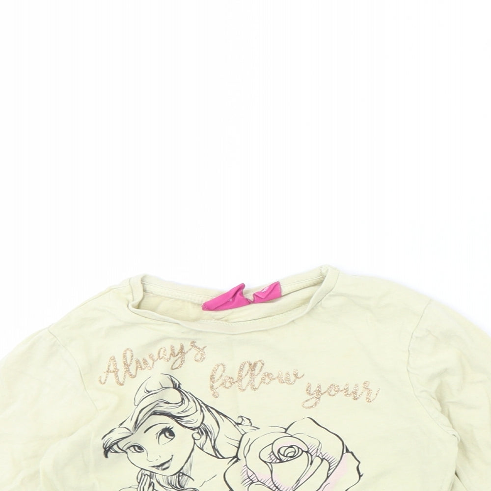 Disney Girls Yellow   Basic T-Shirt Size 3 Years  - Belle (Beauty & the Beast)
