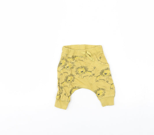 NEXT Baby Yellow Animal Print  Jogger Trousers Size 0-3 Months  - lion