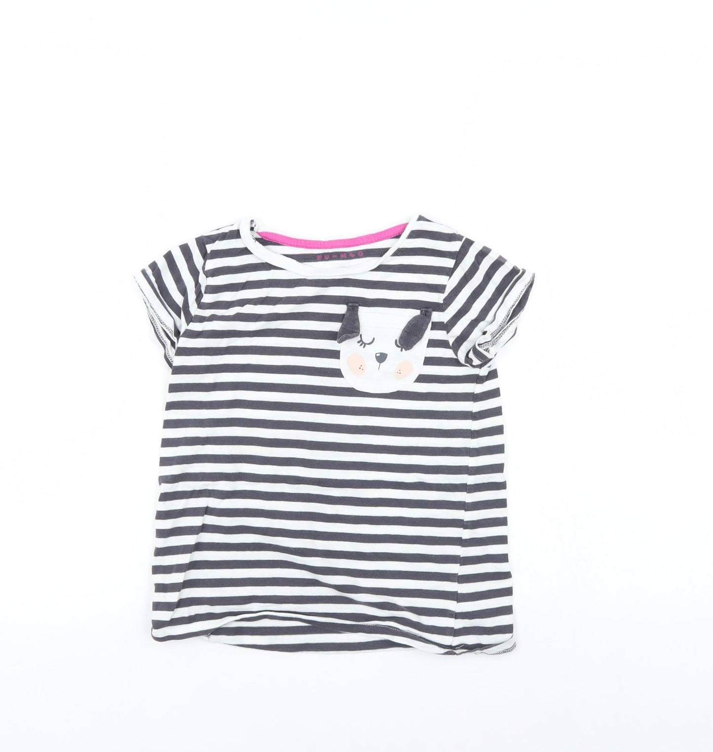 Nutmeg Girls Blue Striped  Basic T-Shirt Size 8 Years