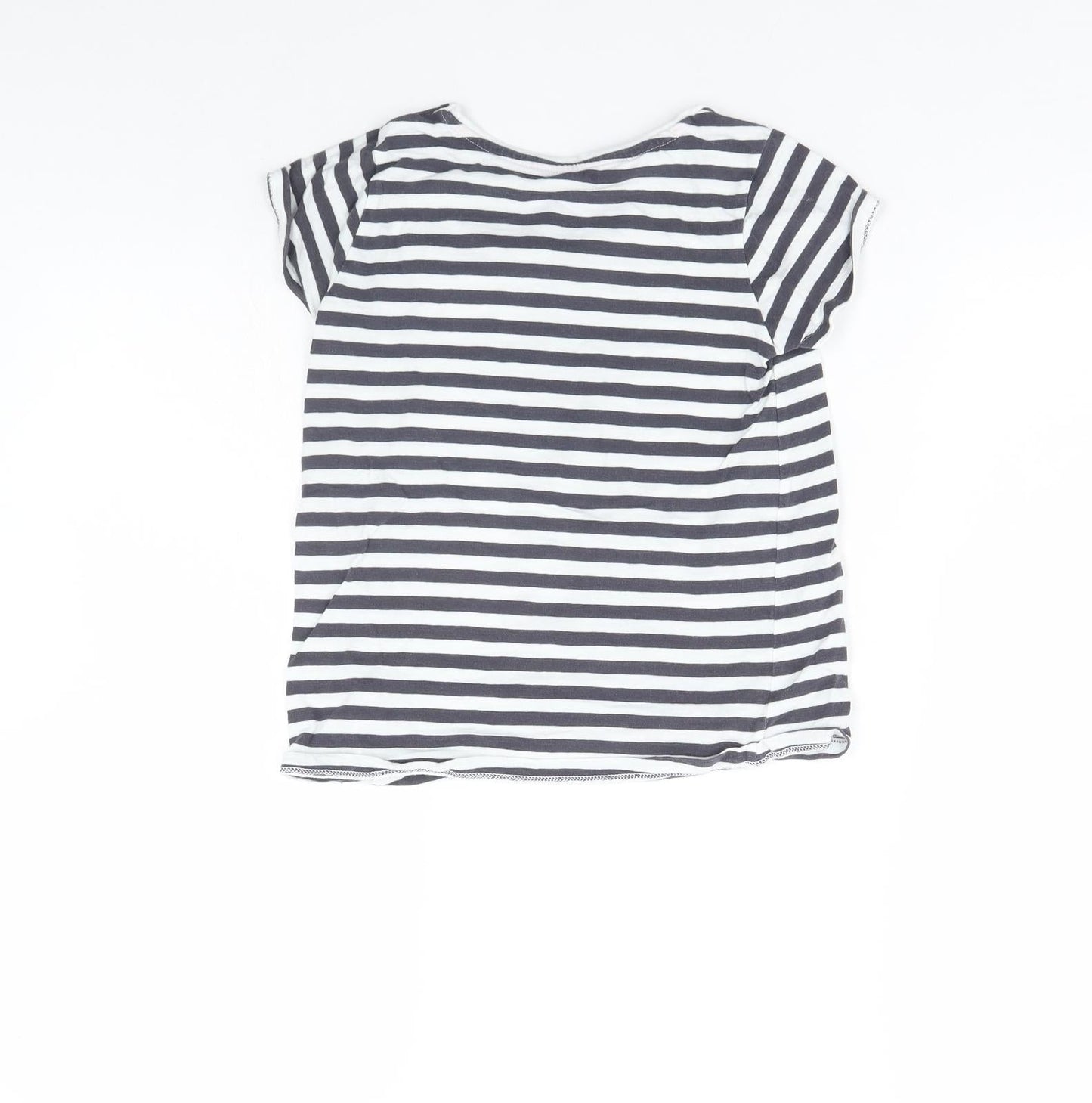 Nutmeg Girls Blue Striped  Basic T-Shirt Size 8 Years