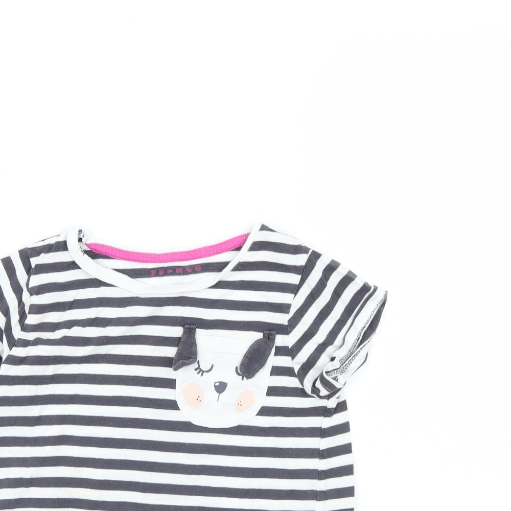 Nutmeg Girls Blue Striped  Basic T-Shirt Size 8 Years