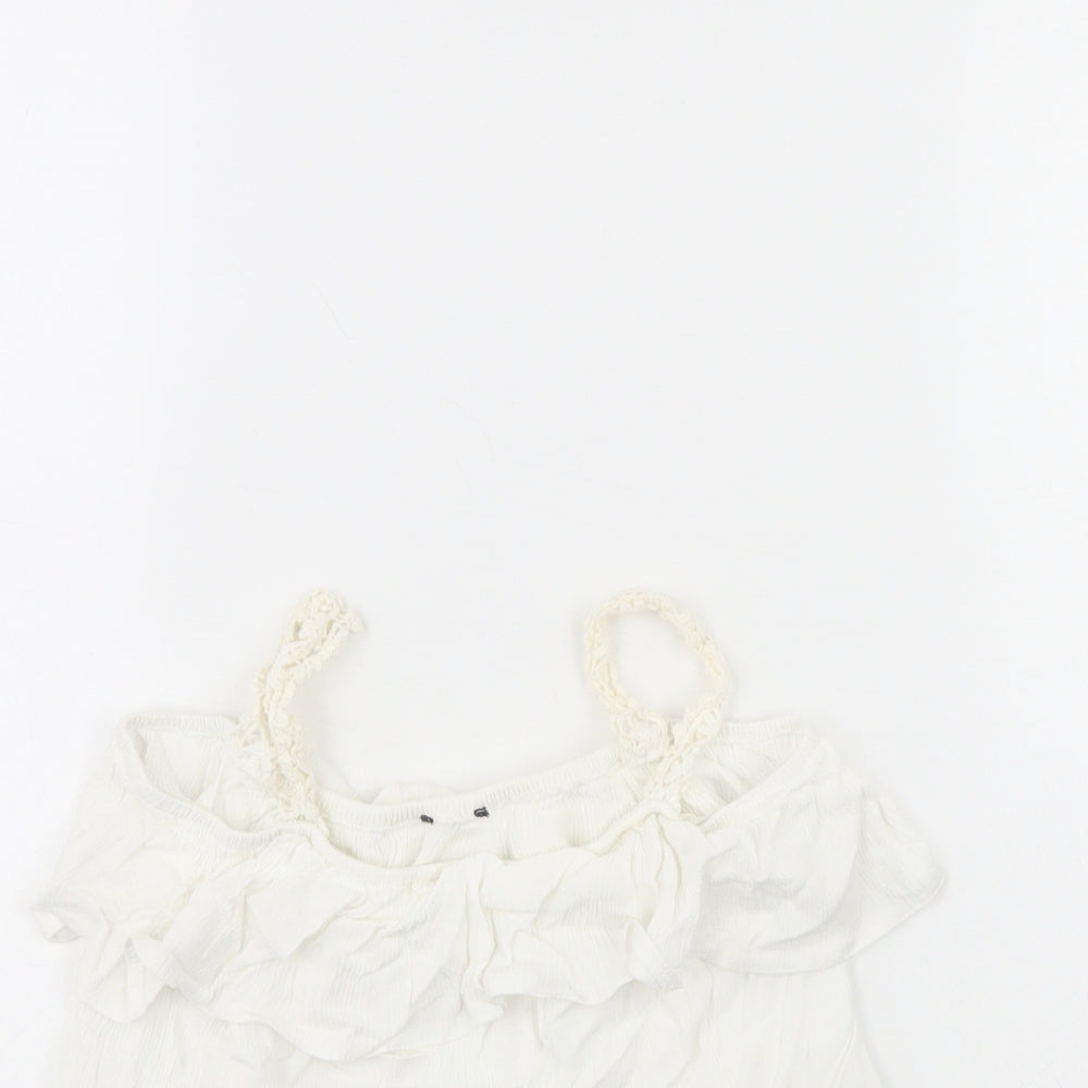 Primark Girls White   Basic Tank Size 8 Years