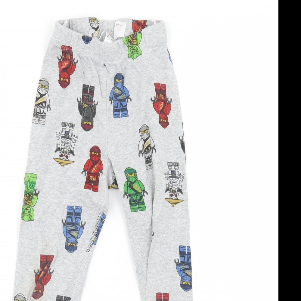 H&M Boys Grey Solid   Pyjama Pants Size 4 Years  - LEGO