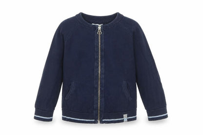Front view of Vertbaudet girls’ blue jacket, size 4, years