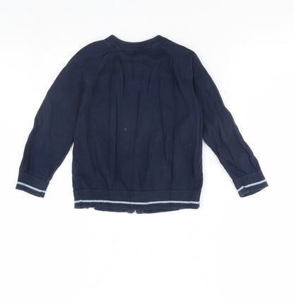 Back view of Vertbaudet girls’ blue jacket, size 4, years