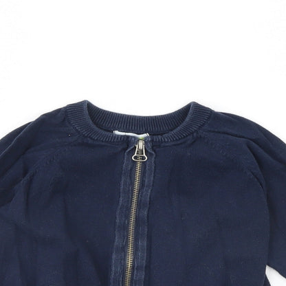 Close-up detail of Vertbaudet girls’ blue jacket, size 4, years