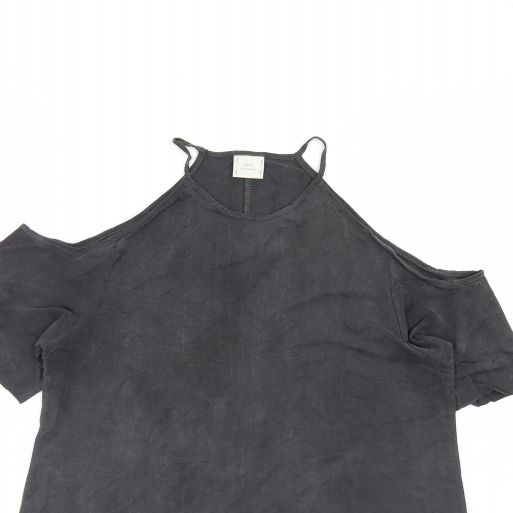 Zara Womens Grey   Basic Blouse Size S
