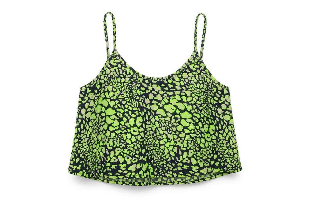 Topshop Womens Green Camouflage  Cropped Tank Size 8