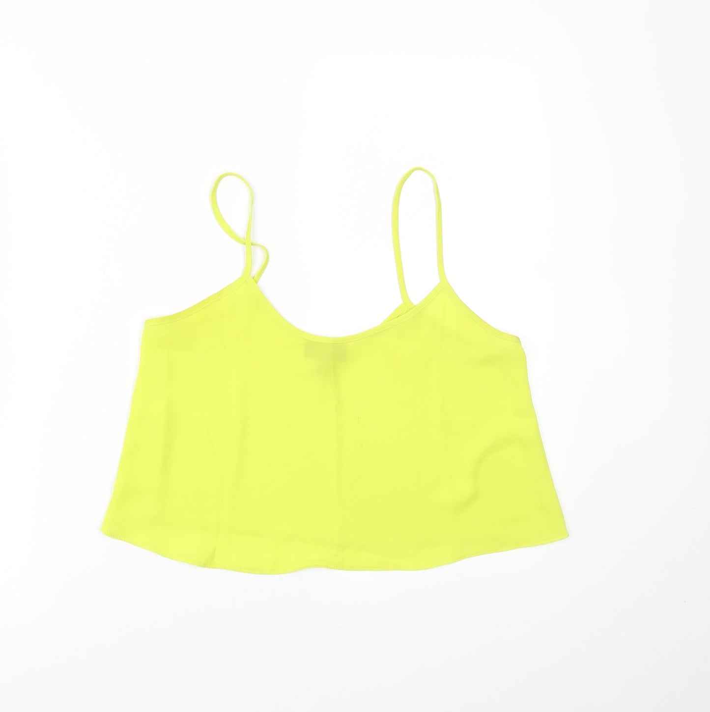 Topshop Womens Yellow   Cropped T-Shirt Size 8