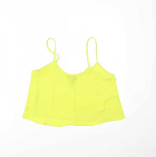 Topshop Womens Yellow   Cropped T-Shirt Size 8