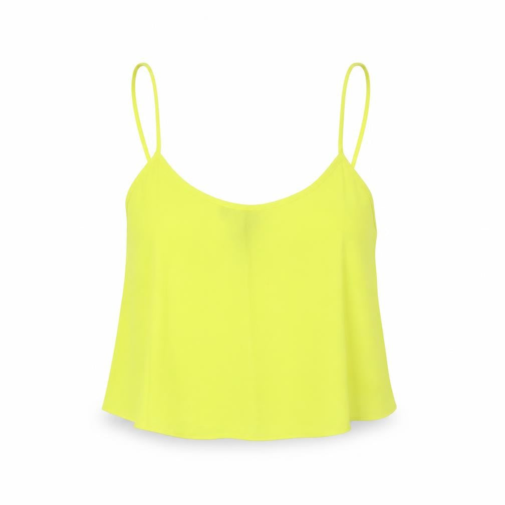 Topshop Womens Yellow   Cropped T-Shirt Size 8