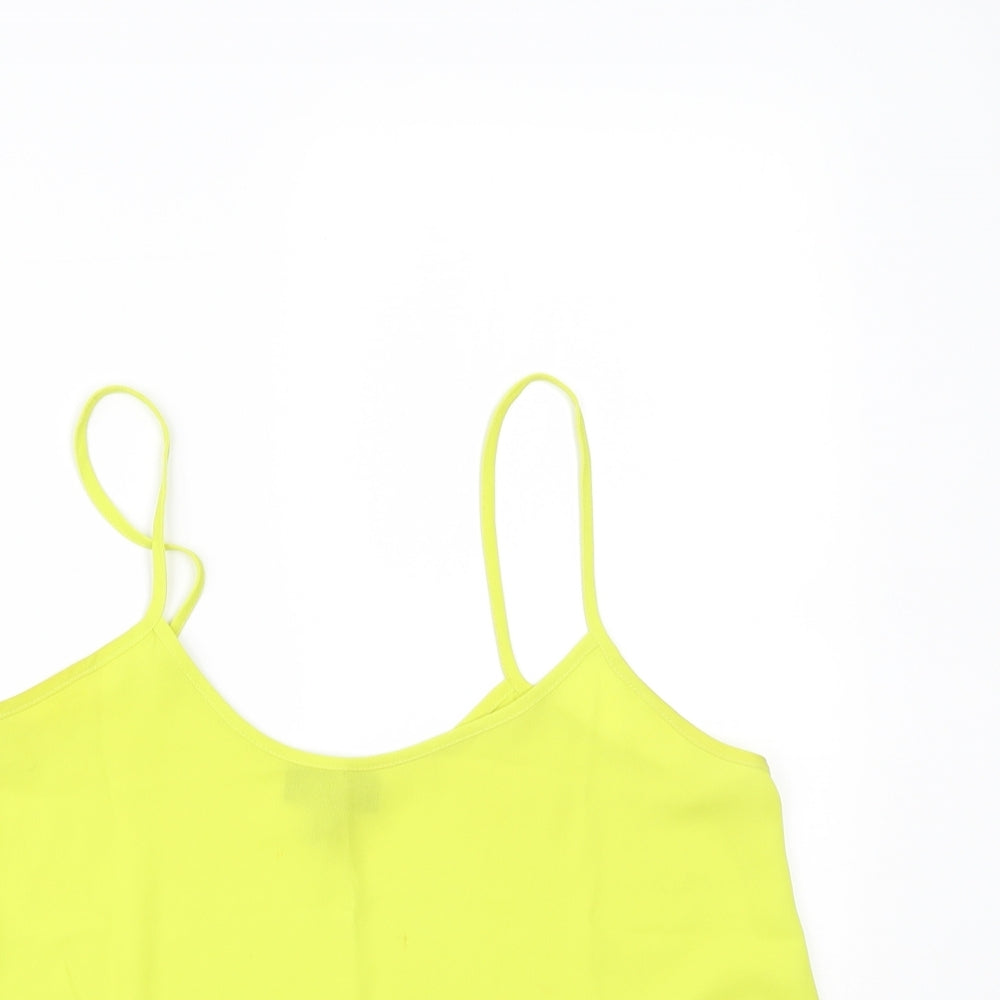 Topshop Womens Yellow   Cropped T-Shirt Size 8