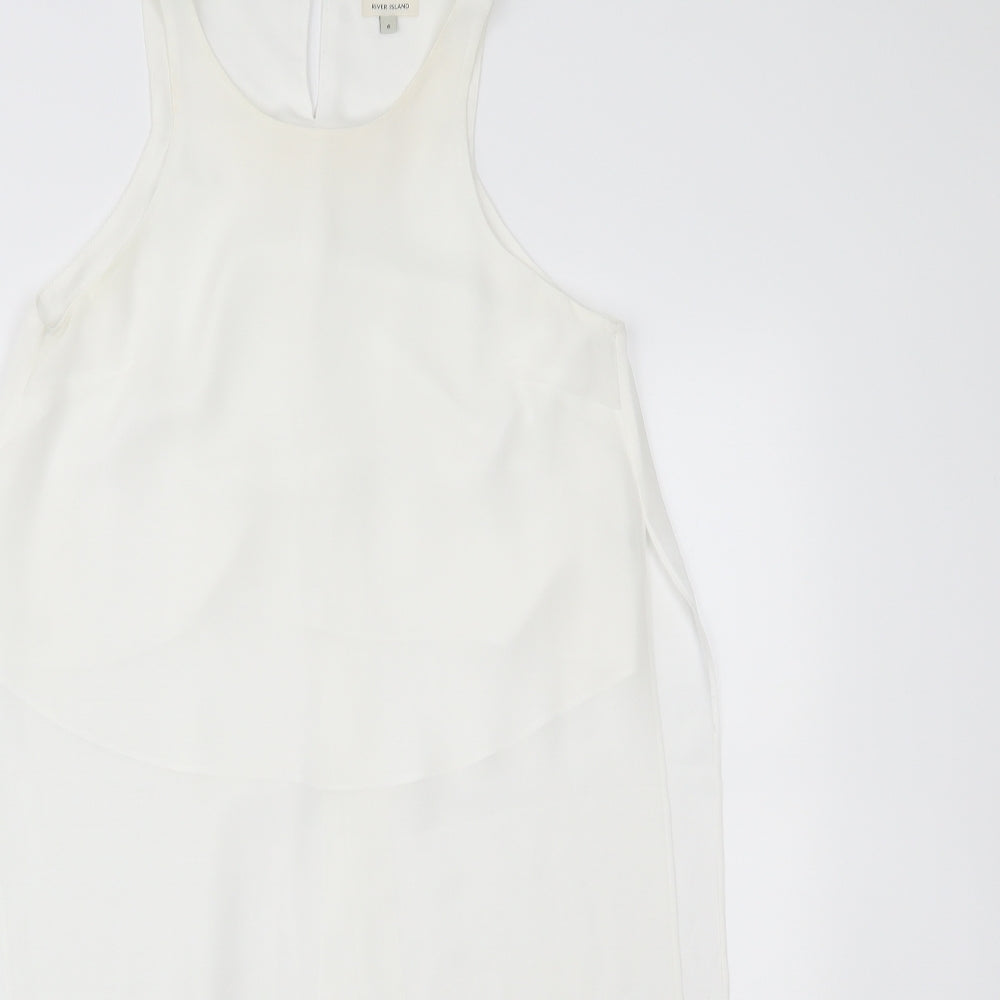 River Island Womens White   Basic Tank Size 6