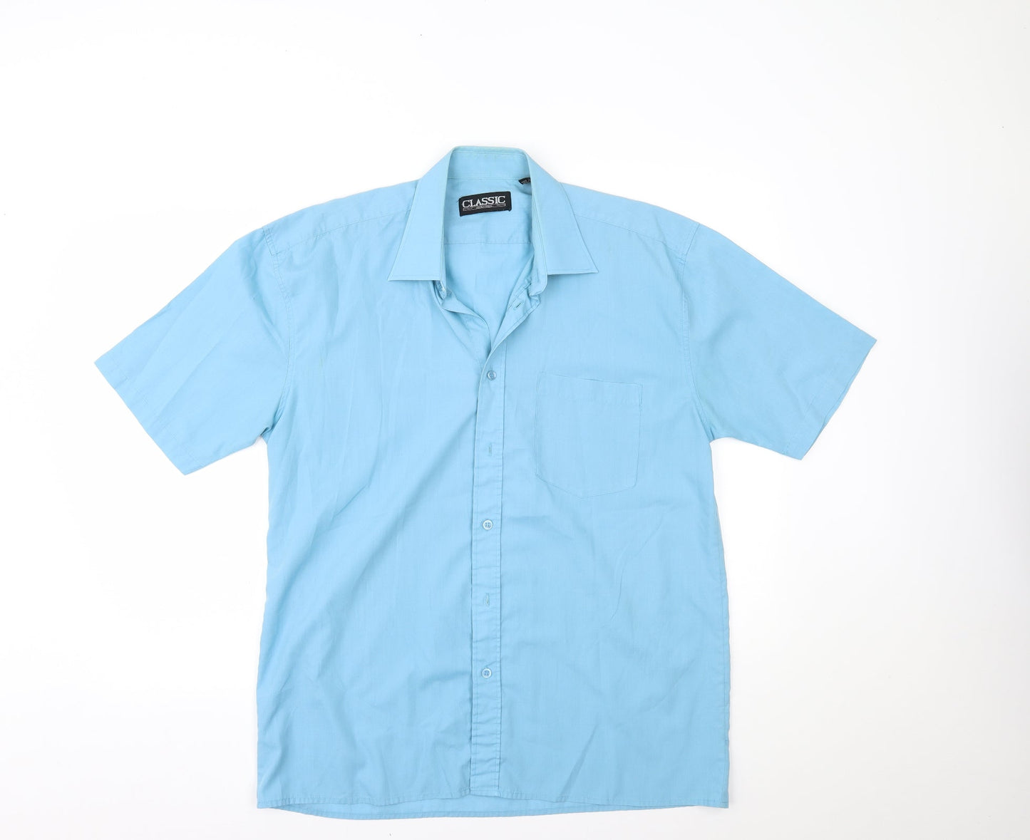 Classic Mens Blue    Button-Up Size 16.5