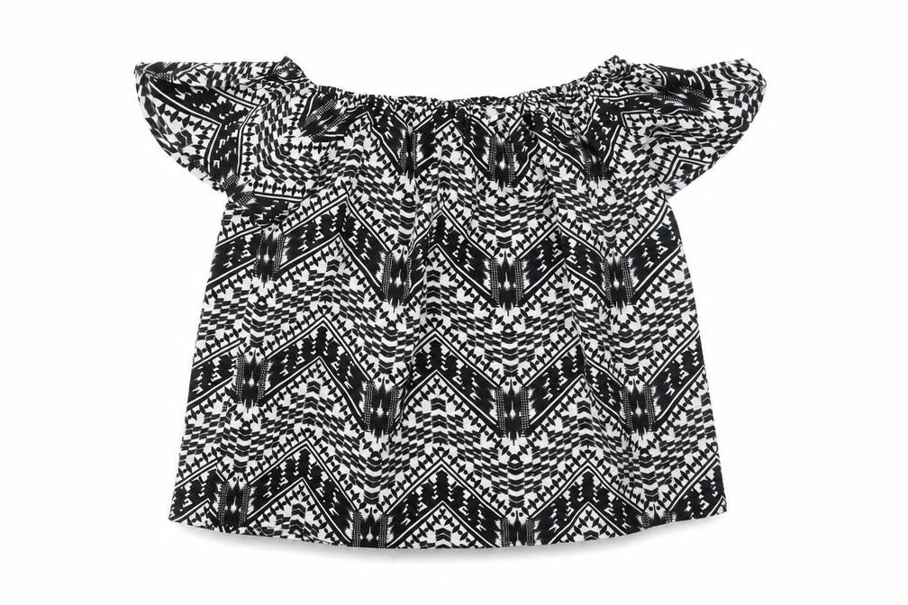 Primark Womens Black Geometric  Basic Blouse Size 10