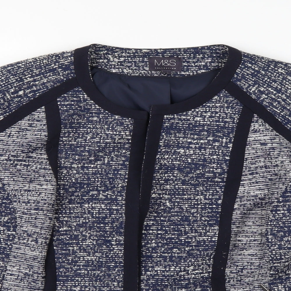 Marks and Spencer Womens Blue   Pea Coat Jacket Size 16