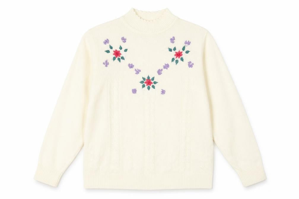 rose pearl Womens Yellow Floral  Pullover Jumper Size 10