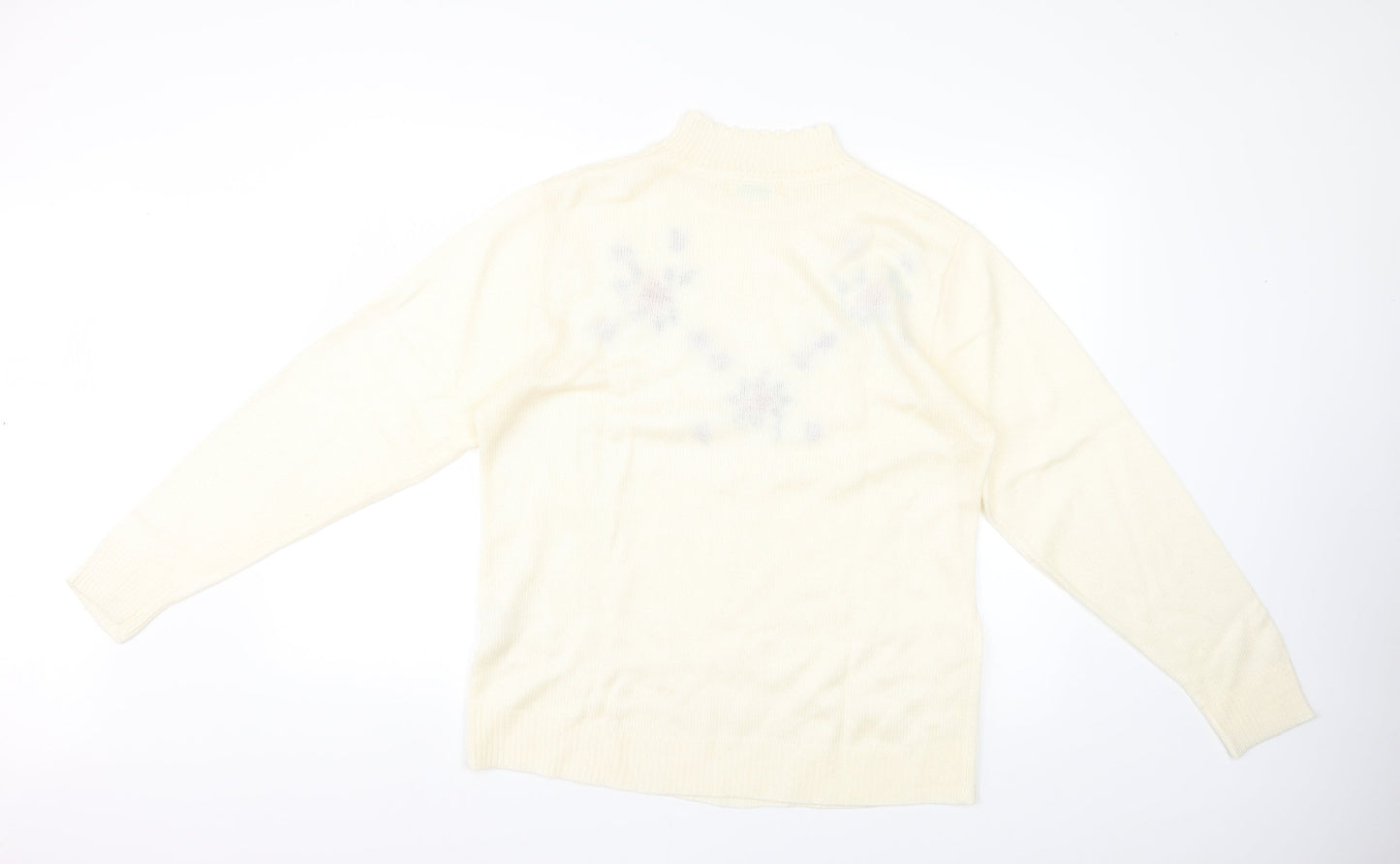 rose pearl Womens Yellow Floral  Pullover Jumper Size 10