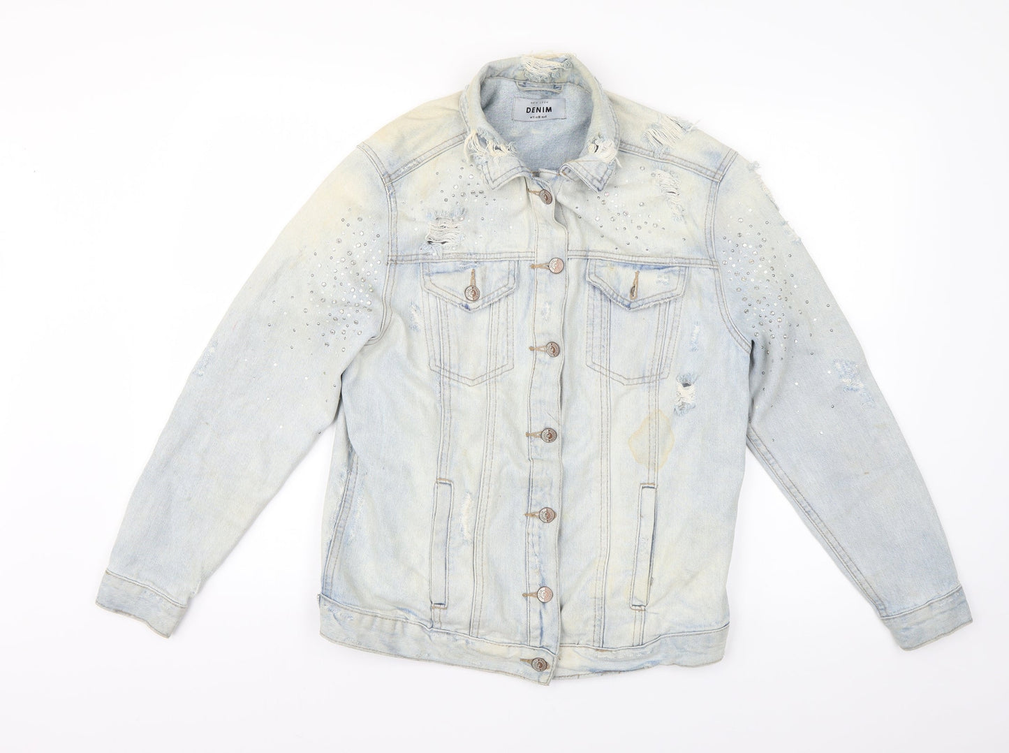 New Look Womens Blue Geometric  Jacket  Size 10
