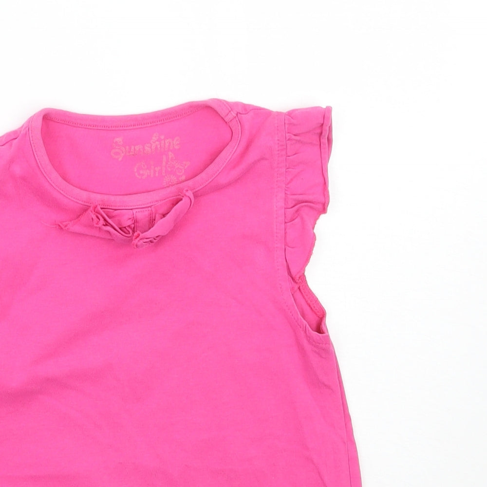 Sunshine girl Girls Pink   Basic Tank Size 6-7 Years