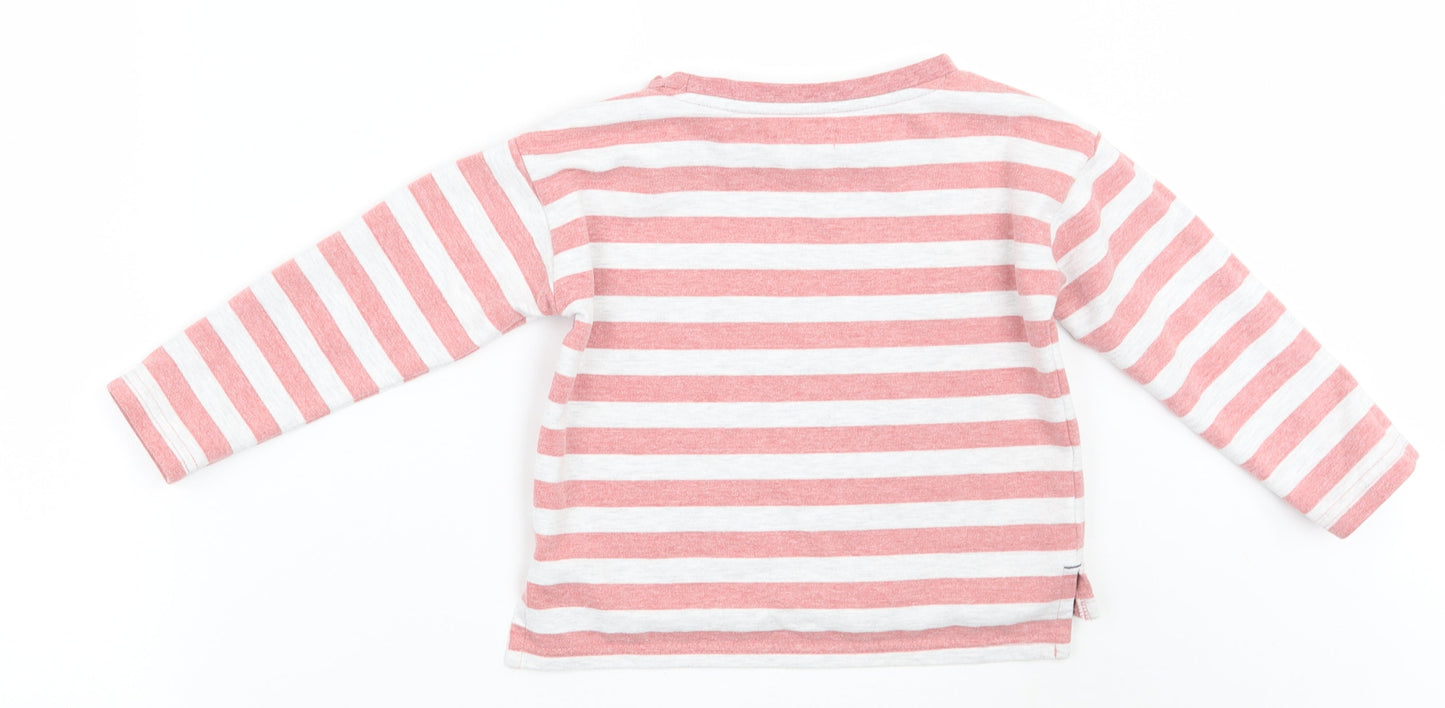 Lily & dan  Boys White Striped  Pullover Jumper Size 5-6 Years