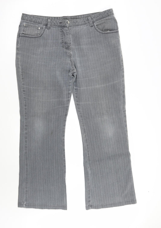 Papaya Womens Grey   Straight Jeans Size 14 L26 in