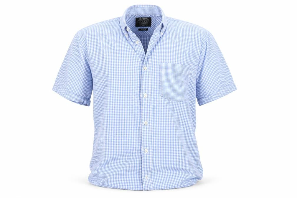 Burton Mens Blue Check   Button-Up Size L
