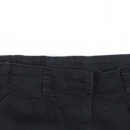 Next Girls Black   Cargo Shorts Size 7 Years