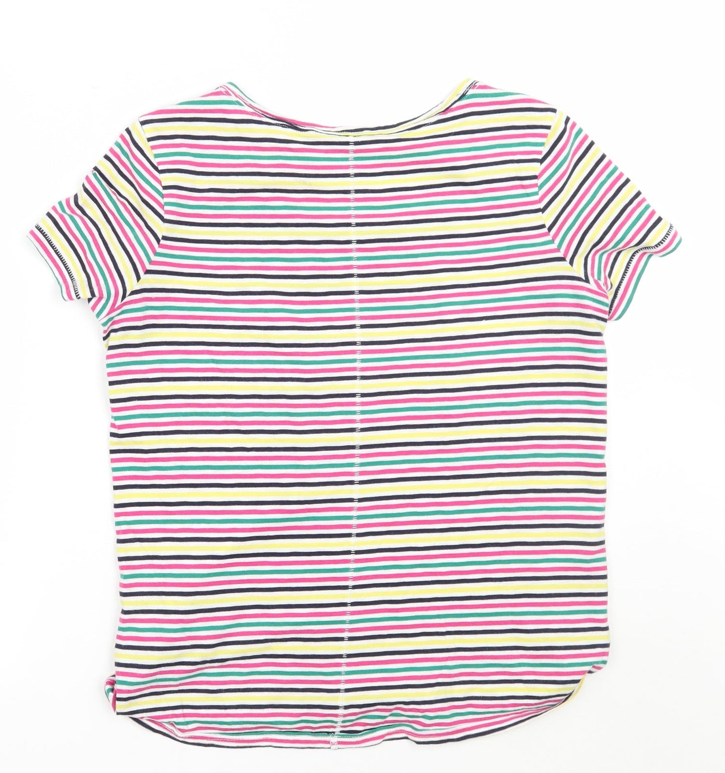 NEXT Womens White Striped  Basic T-Shirt Size 8