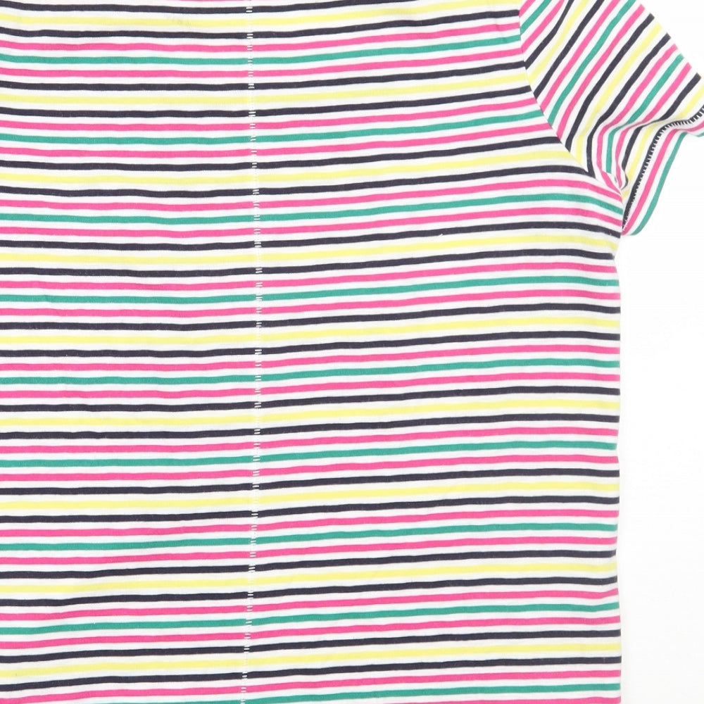 NEXT Womens White Striped  Basic T-Shirt Size 8