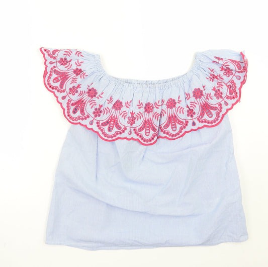 Red herring  Womens Blue Floral  Basic T-Shirt Size 8