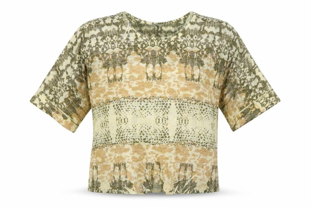 Claudia C Womens Green Geometric  Basic Blouse Size S